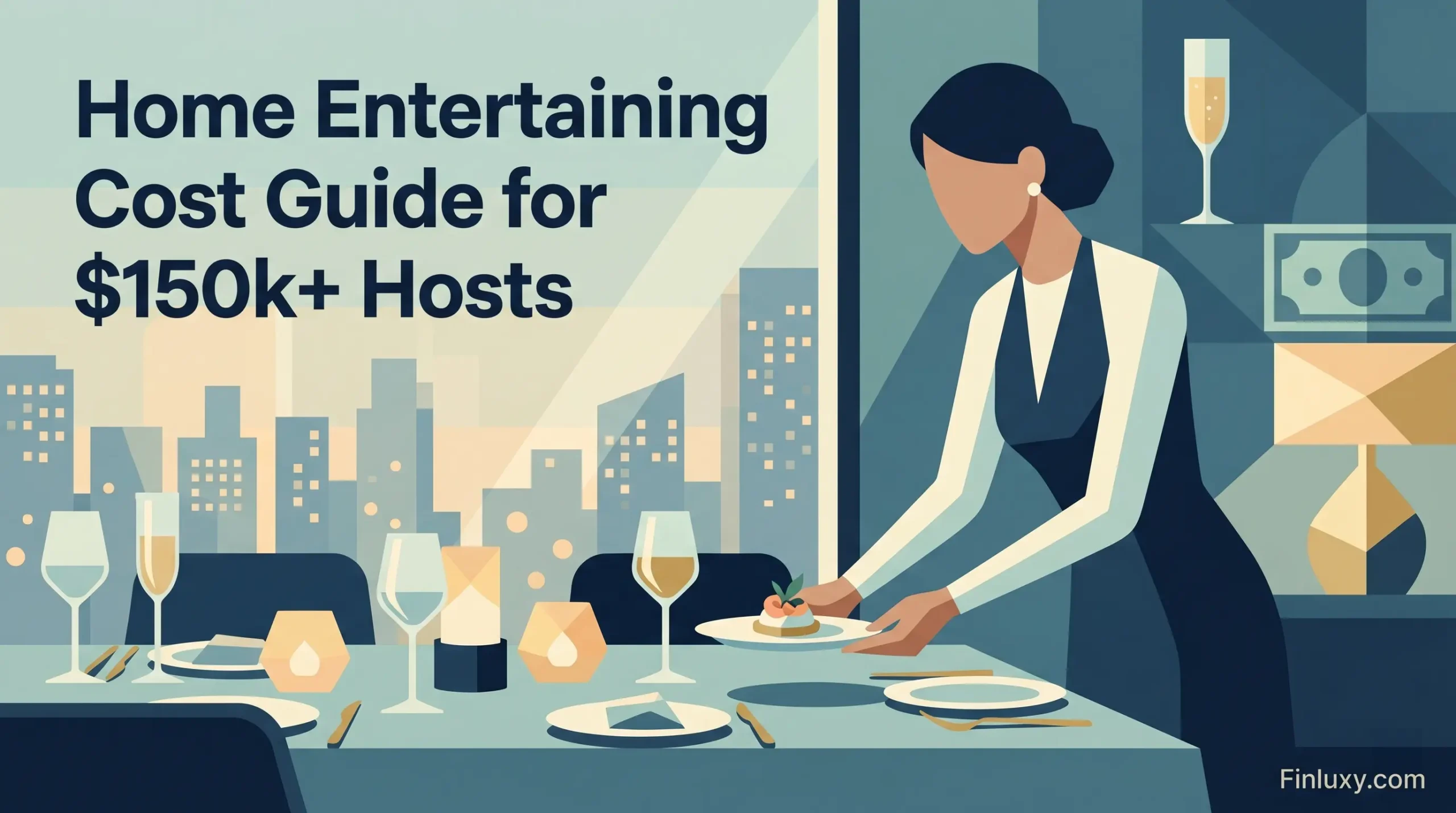 A data-driven cost breakdown of high-end home entertaining for $150k+ households — per-guest costs, the Finluxy Host Cost Index, and where the money goes.
