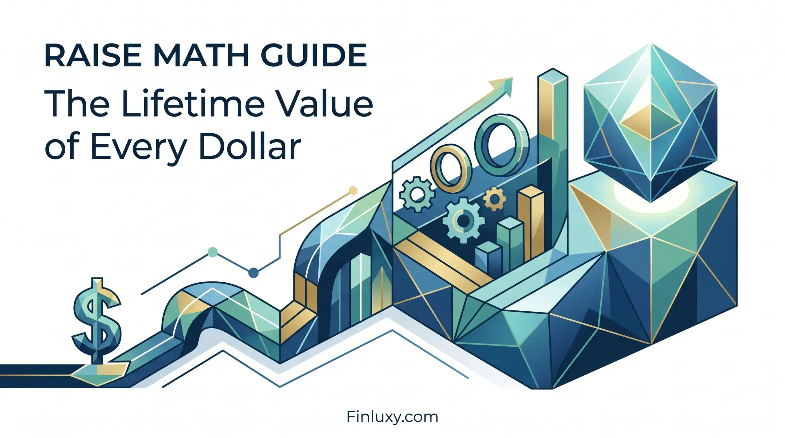 A geometric vector illustration shows an increasing value trend for a single dollar over time.